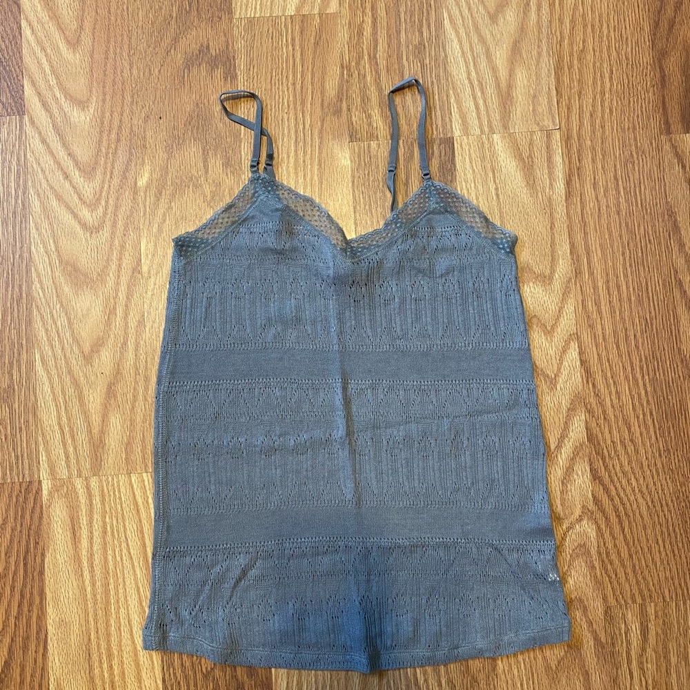 American eagle grey lace tank top